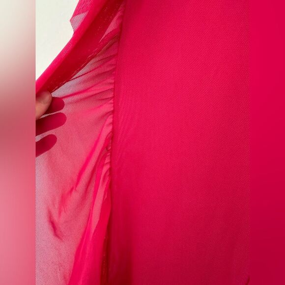 Ruffle Sheer Pants Mesh Beachwear Neon Pink Festival Bikini Cover Up size Medium - Picture 10 of 10
